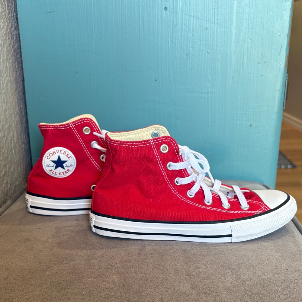 Like New Converse Red High-Tops - Picture 3 of 6